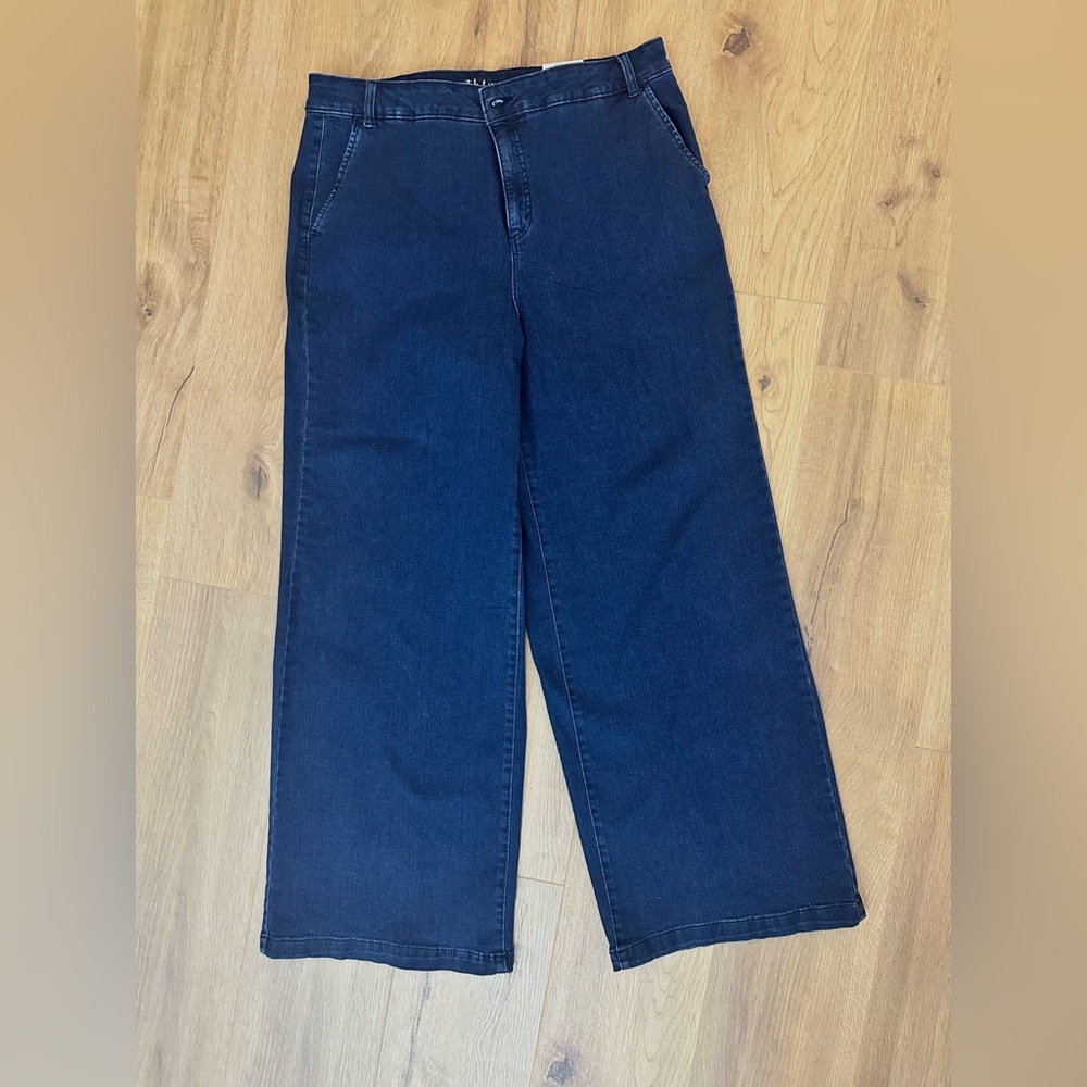 High Rise Wide-Leg Dark Wash Baggy Fit Jeans Size 18 NWT Scandigirl
